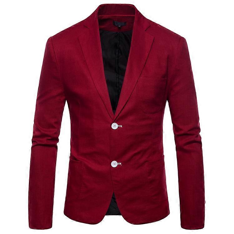 Men's two-button blazer business trim solid color blazer