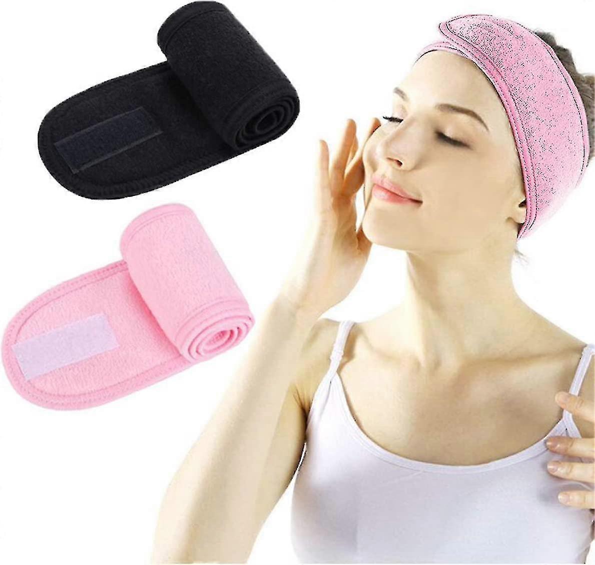 الوجه المرأة ماكياج تسريحة الشعر منشفة القماش مع ملصق سحري قابل للتعديل