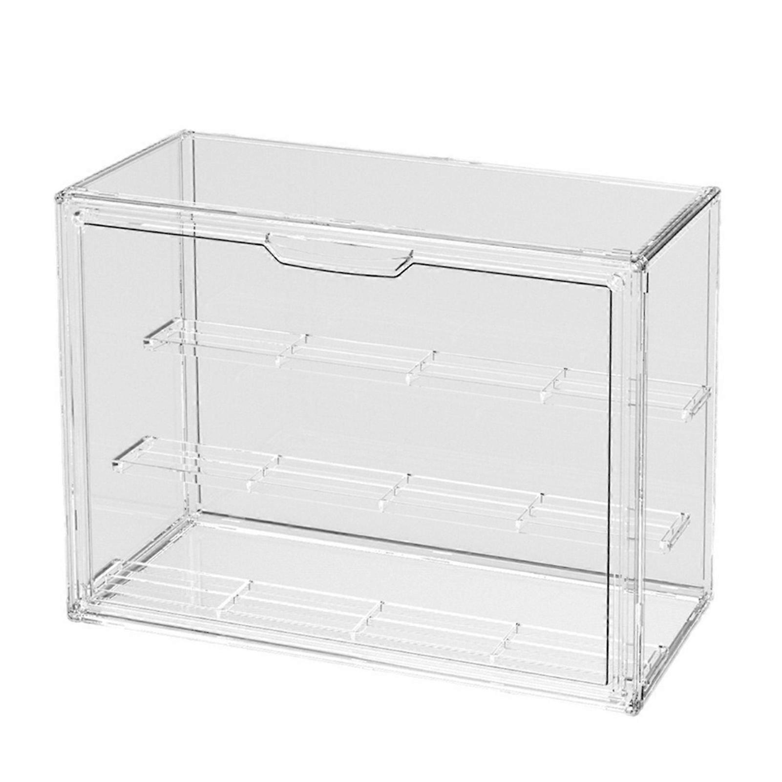 Clear Acrylic Display Case Storage Shelf with Removable Dividers Magnetic Door Transparent Design Easy Assembly Dustproof Storage Box Jikaix