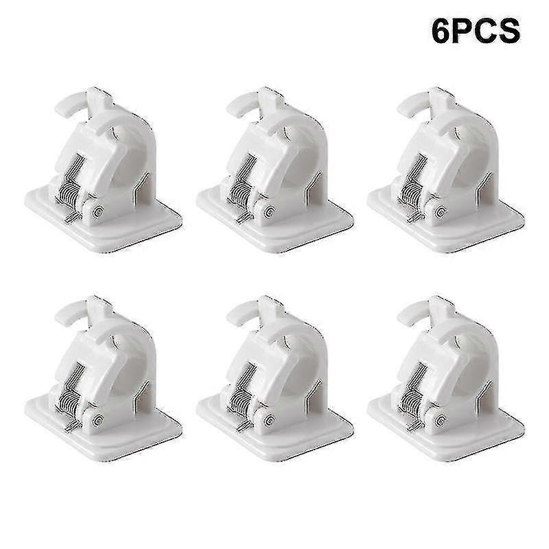 2/4/6pcs Nail-free Adjustable Rod Bracket Holders Self-adhesive Wall Mount Curtain Pole Wall