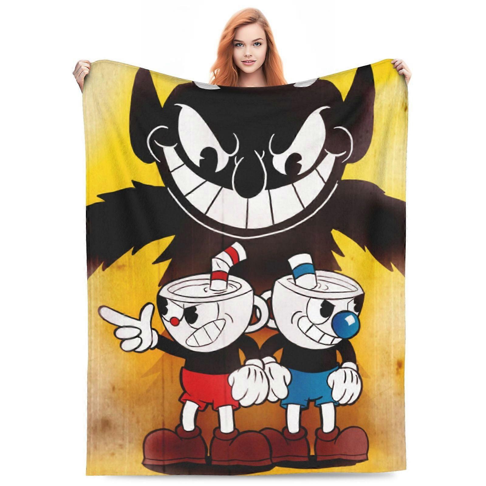 The Cuphead Show Fleece Blanket Super Soft Cozy Warm Flannel Fleece Throw Blanket For Couch Bed Sofa Throw WMMT6394