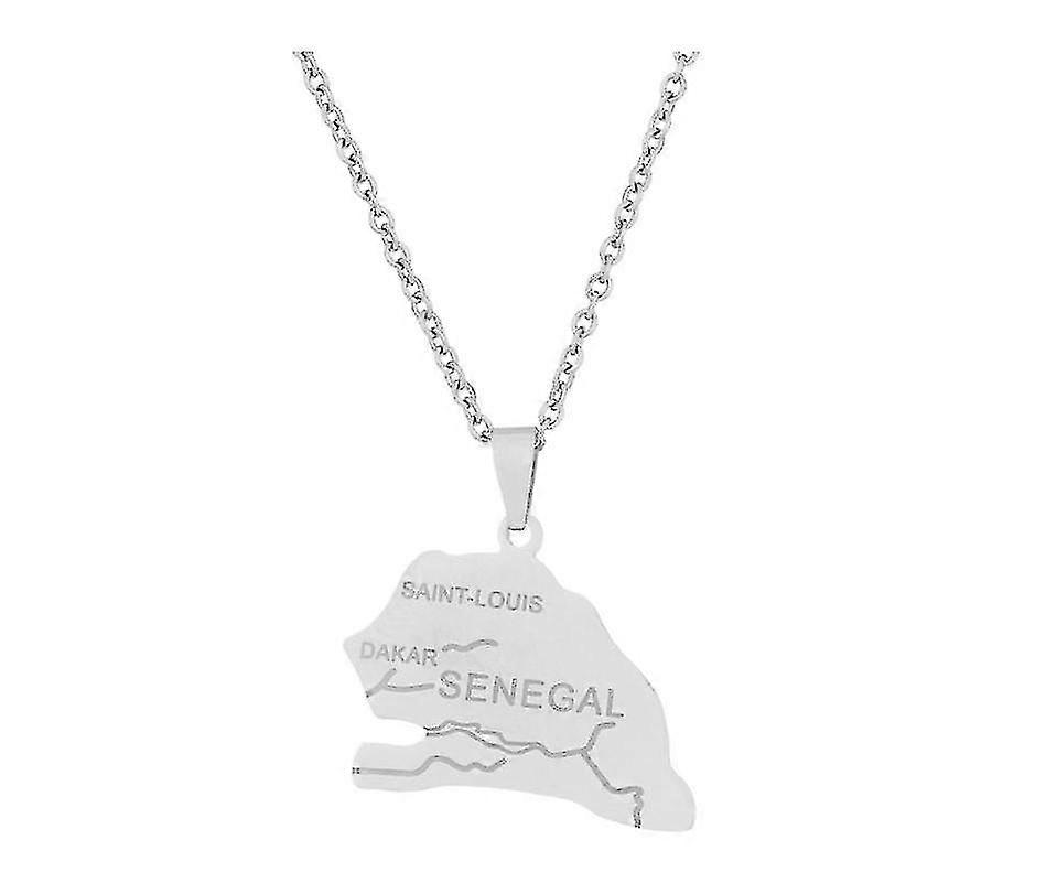 Anniyo Senegal Map With City Nam Charm Pendant Necklaces For Women Girl Gold Color Jewelry African Map Of Senegalese #135821