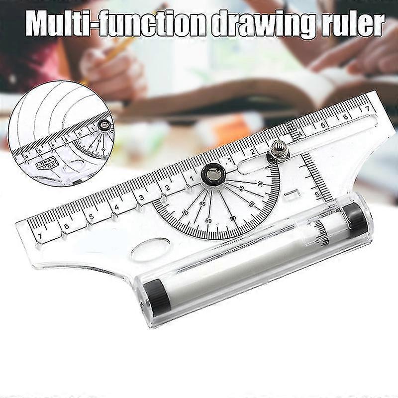 Multifunctional Drawing Ruler Portable Universal Parallel Ruler Practical Measuring Tool For School Office 15cm