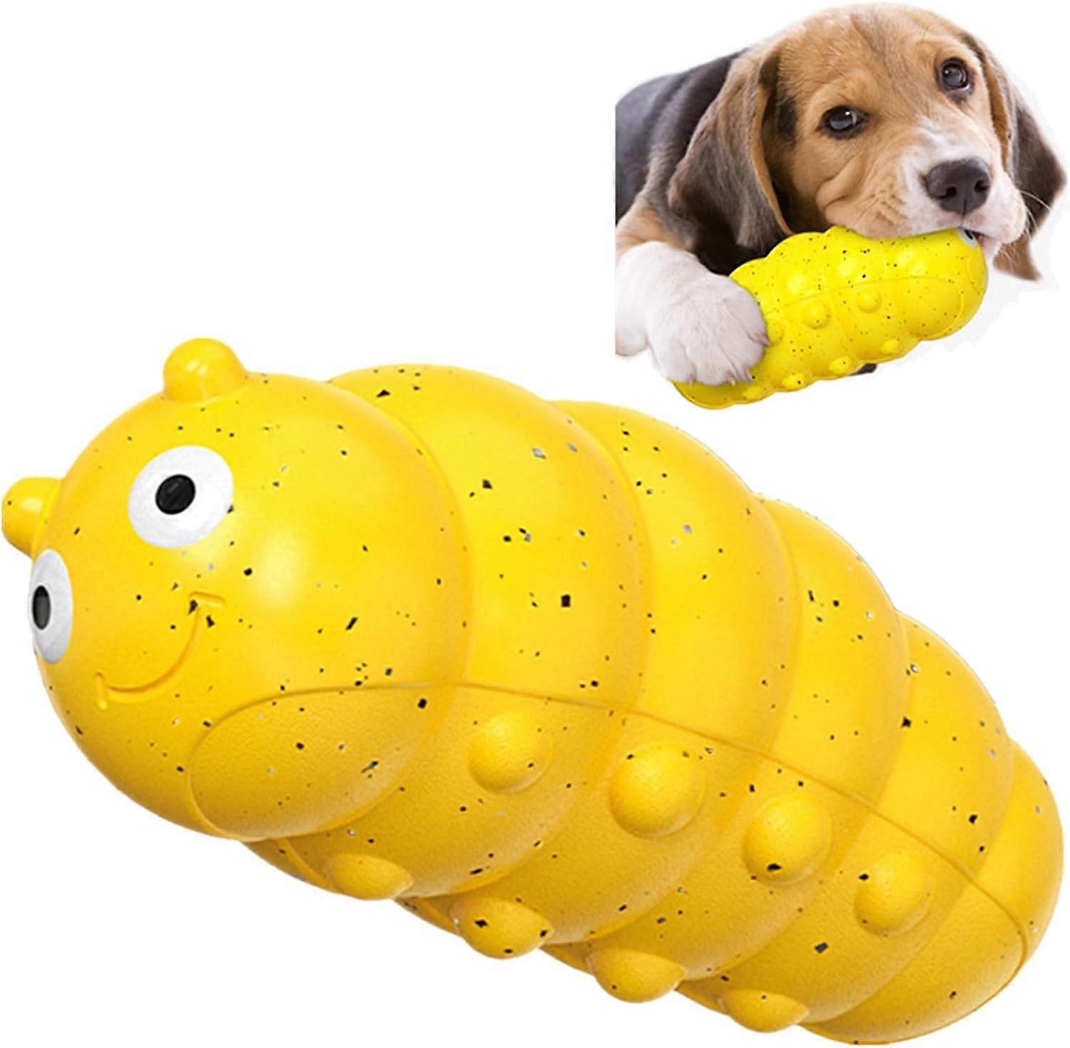 Indestructible Dog Toys, Dog Chew Toys for Aggressive Chewers, Strong Squeaky Interactive Toys for Medium/Large Dogs (Yellow)