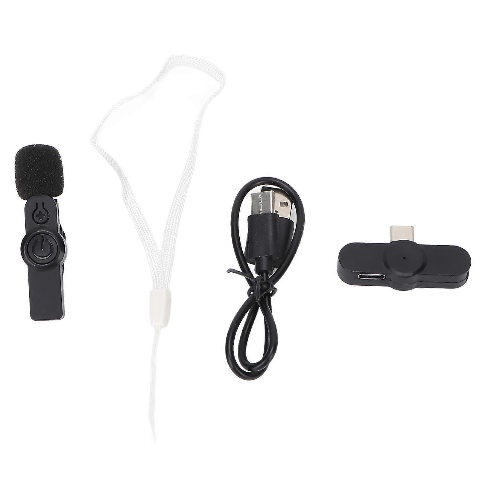 Wireless Lavalier Microphone Professional Noise Reduction Mini Lapel Microphone for Mobile Phone PC Tablets