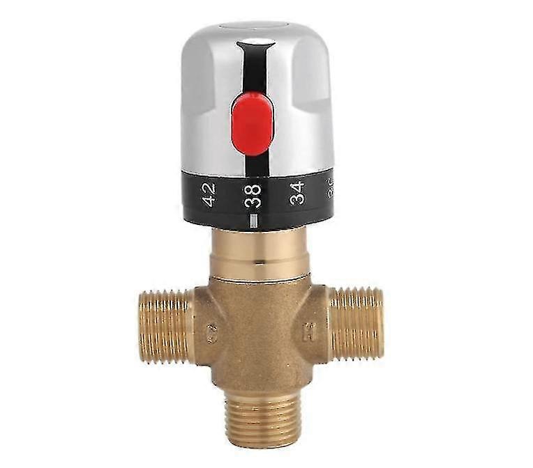 真鍮サーモスタットミキシングバルブ15mm敏感温度パイプ洗面器サーモスタットミキシングバルブバスルーム洗面所キッチンウォッシュ1/2 "-aisgd