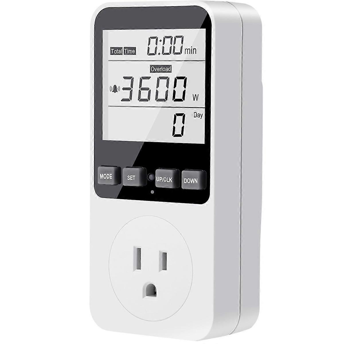 Power Meter Watt Meter Power Meter Voltage Meter Electricity Usage Monitor Energy Monitor with Backlight US Plug