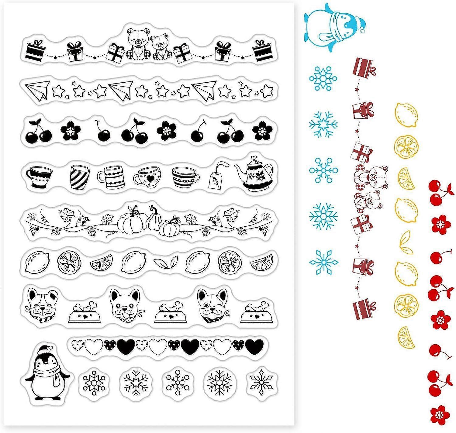 レースペンギン犬クリアスタンプカード作成装飾とDIYスクラップブッキングのための透明なシリコンスタンプ