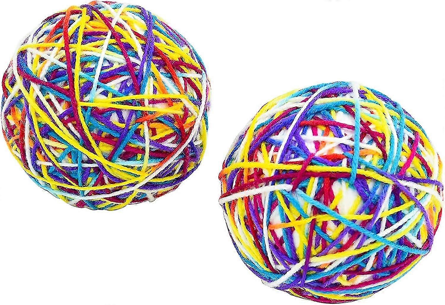 Pets Toy Balls For- InteractiveGames, Large ColorfulWool Ball With Bell
