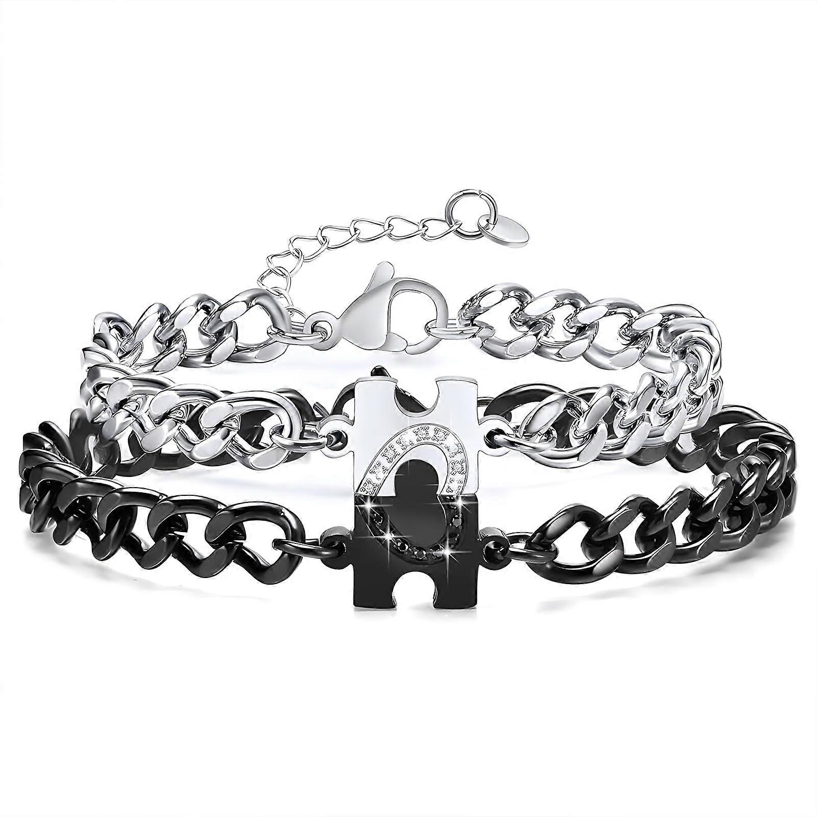 Matching Heart Bracelets for Long Distance Friendship - Adjustable Bracelet Set in Silver for Best Friends