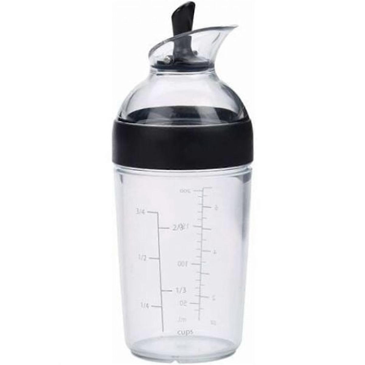 Grips Dressing Shaker Container Bottle Universal Manual Sauces Blender Juice Mixing Bottle Easy Pour Splash Resistant - Black 55DFXYGW