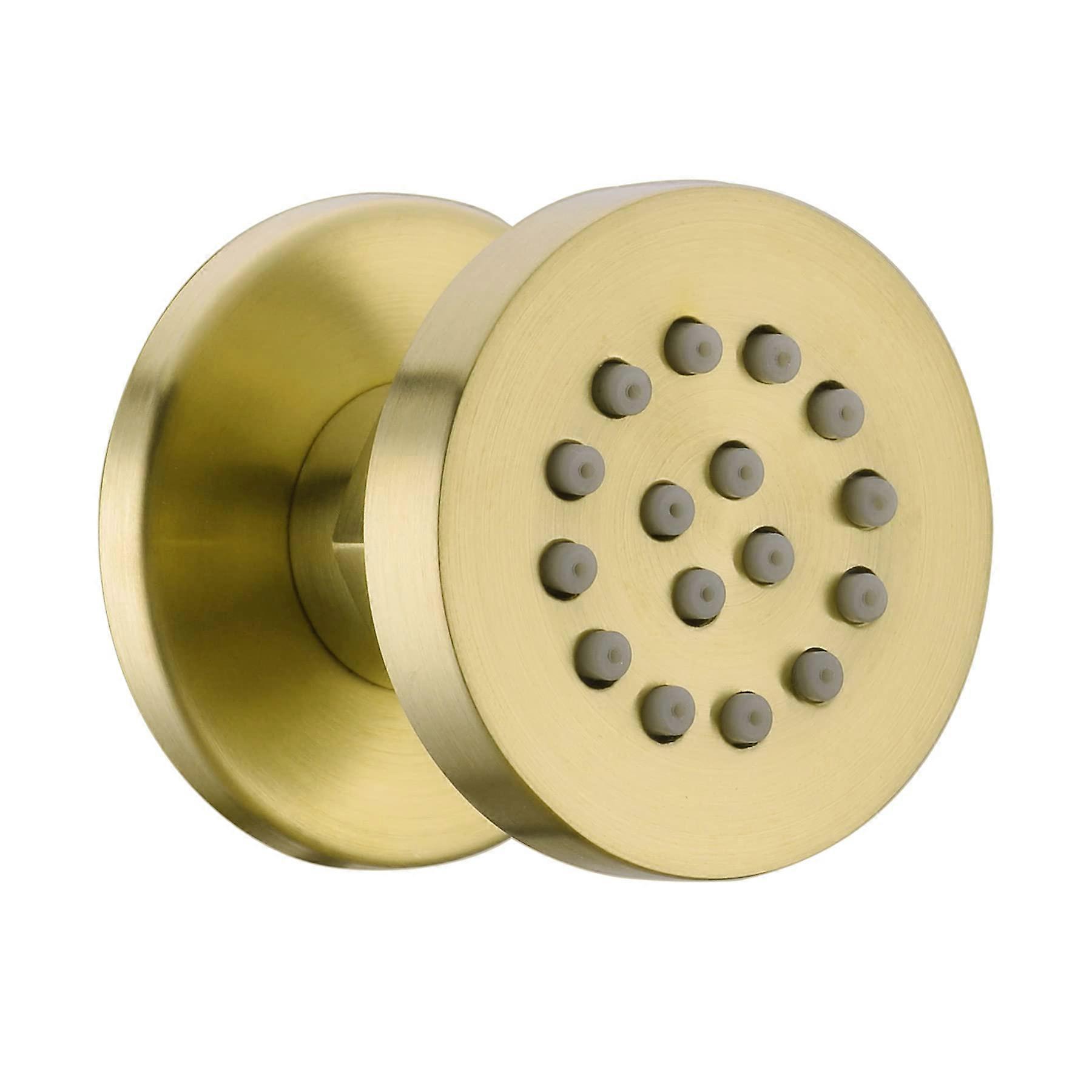 Solid Brass Round Adjustable Shower Jet for Wall-Mounted Spa Systems, 360-Degree Rotation, High-Pressure Spray
