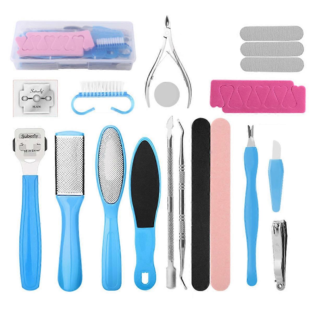 19 Pcs Professional Pedicure Foot Care Tools