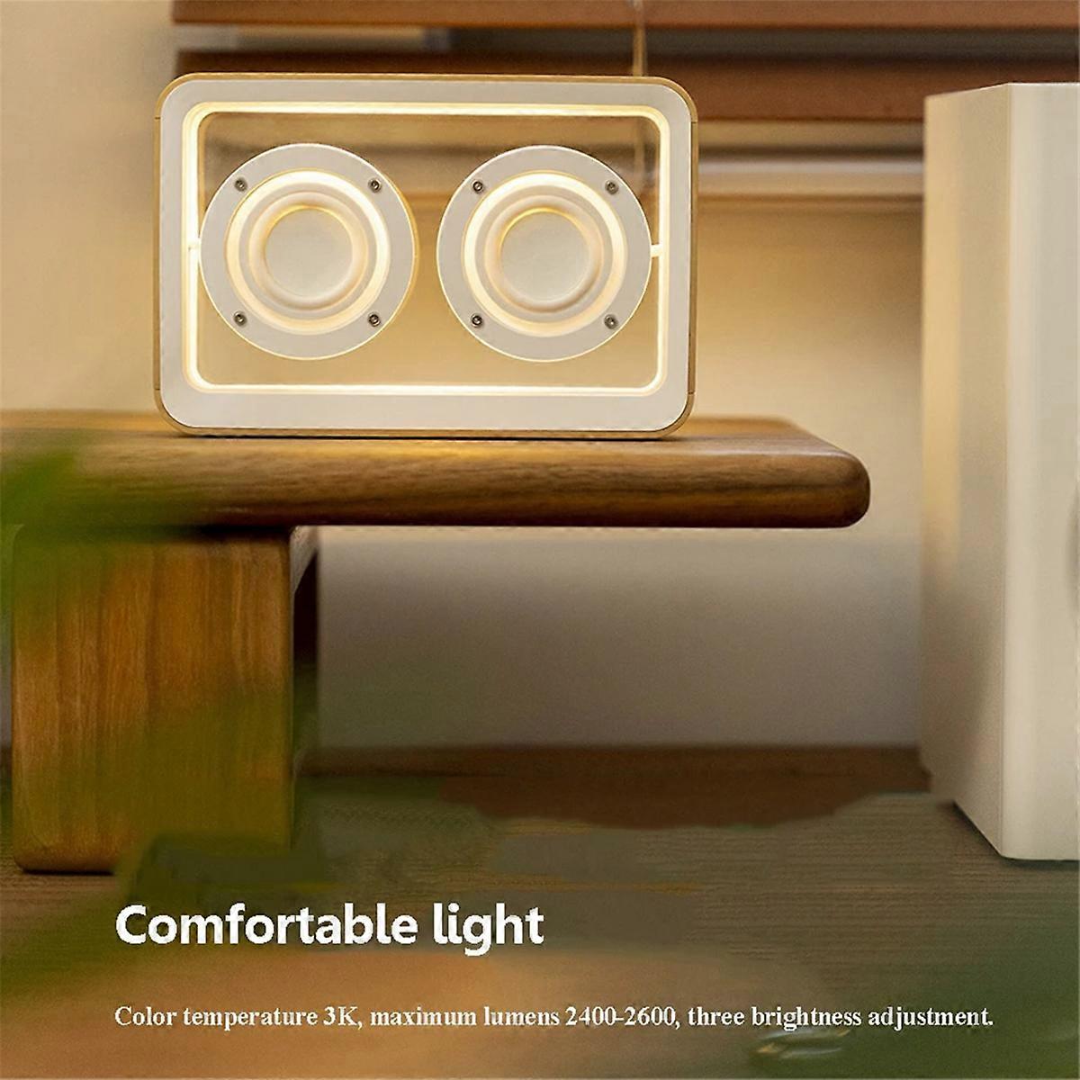 Retro Bluetooth Speaker Transprent Connection Stereo Bluetooth Soundbar Wireless MP3 Music Player with Night Light B