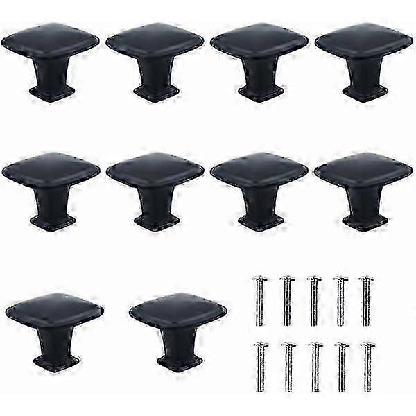 10 Pcs Matte Black Cabinet Knobs Drawer Knobs 30mm Aluminum Alloy One Hole Drawer Pull Handle Cabinet Knobs Door Pulls With Screws For Cabinet