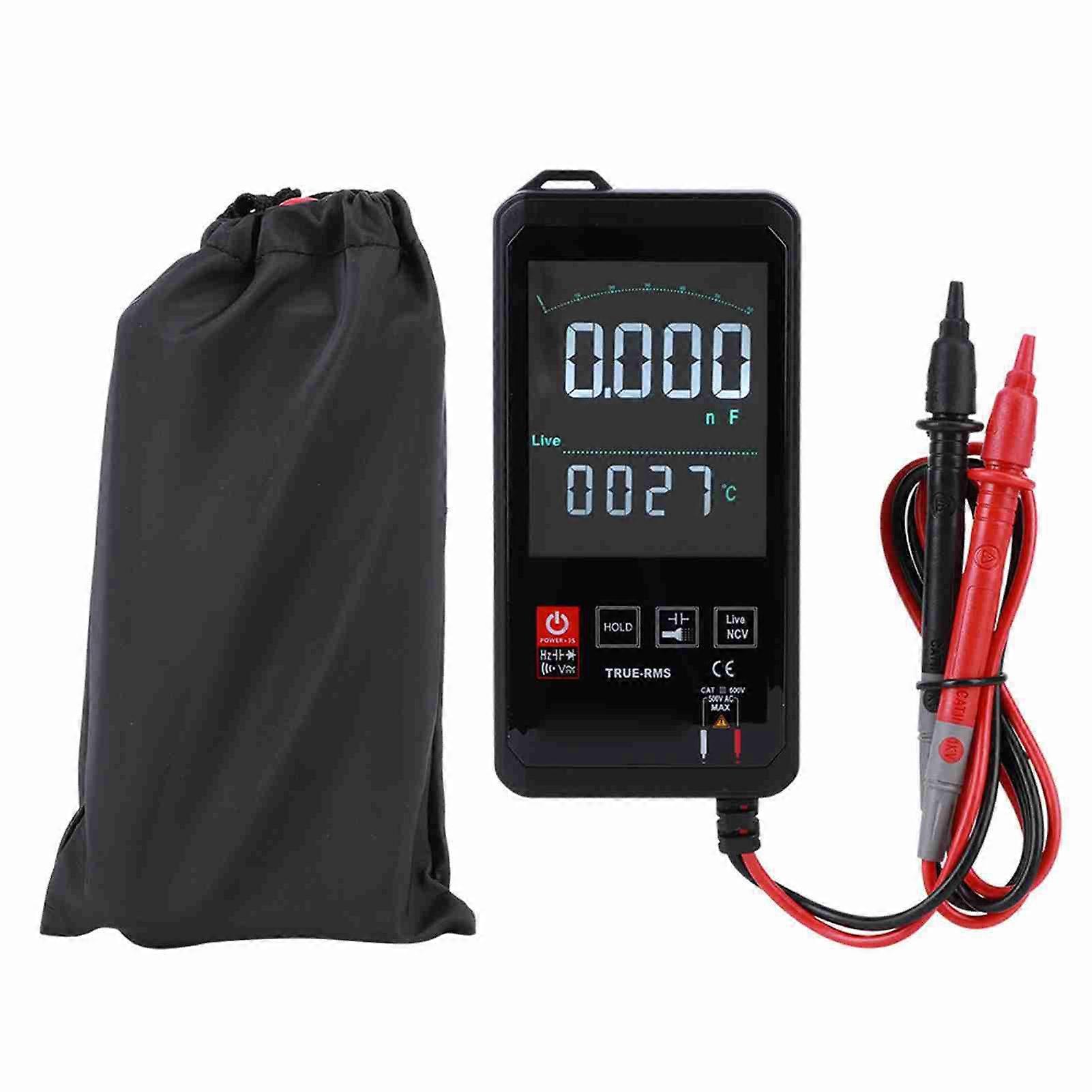 Portable Intelligent Touch Screen Digital Multimeter True RMS DC AC Transistor Capacitor