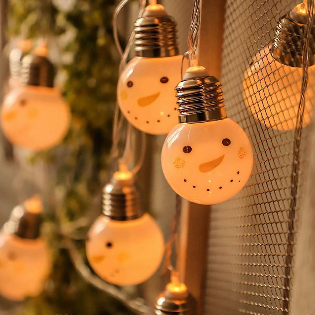 LED Light String, Christmas Tree Snowman Decoration Lights, Holiday Lights, Use USB Interface, Suitable for Warm Home Use