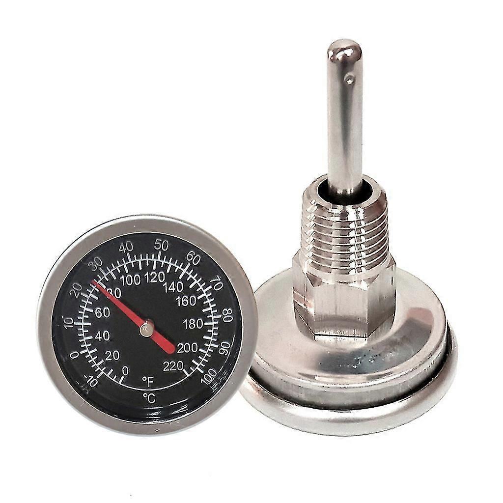 Rustfritt termometer 1/4 NPT gjengeledd -10-100/0-220F termometer
