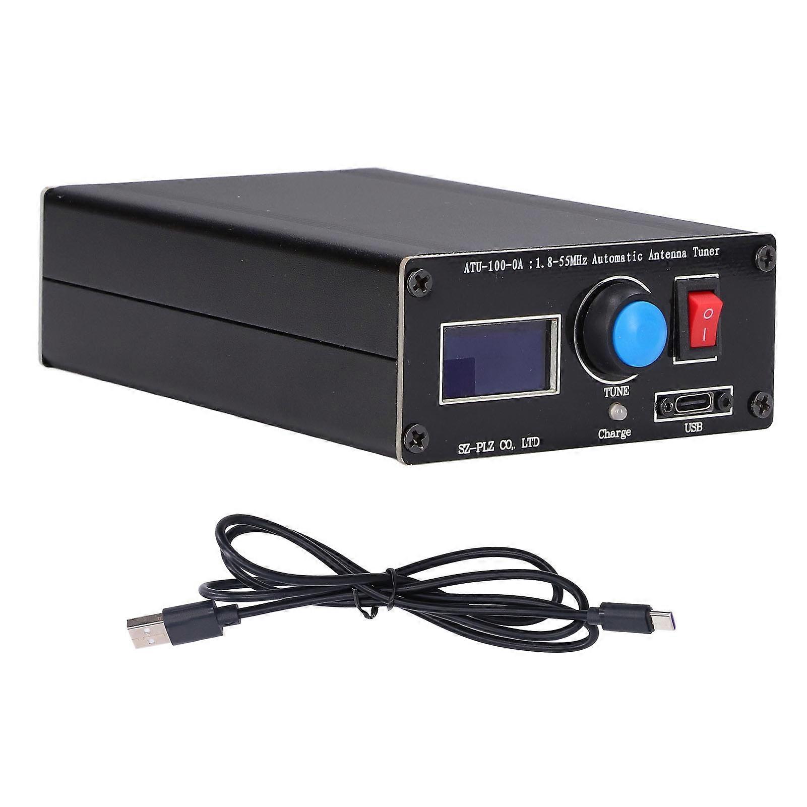 Mini Automatic Antenna Tuner 0.96in Display USB Charging Radio Tuner 1.8‑55Mhz ATU‑100