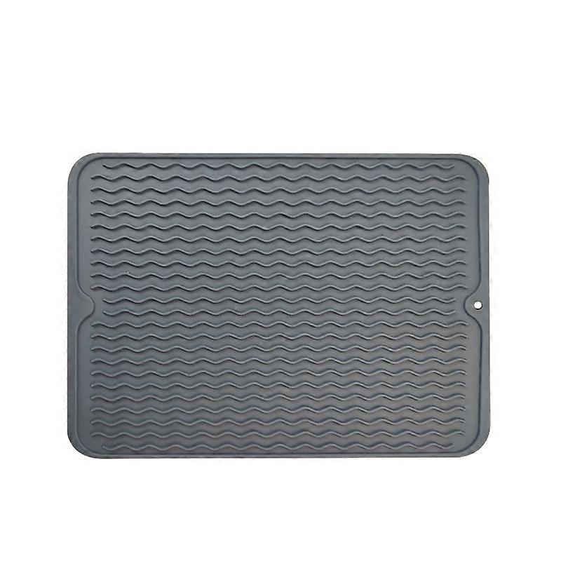 TPR Thickened Thermal Pad Wave Pattern Drain Anti-Slip Mat Khaki Blue