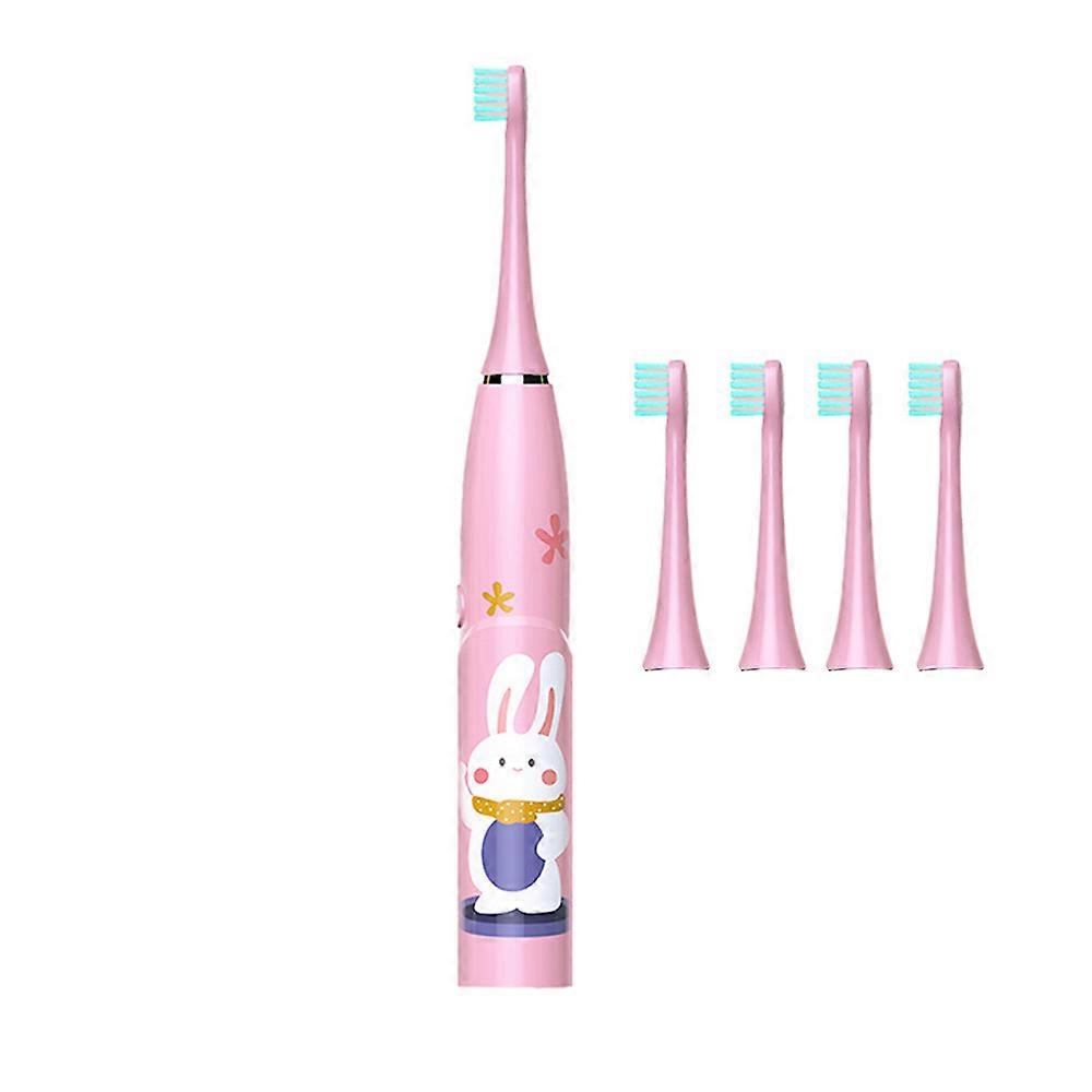 Electric Toothbrushes for Kids with 4 Brush Heads, 3 Modes with Memory, IPX7 Waterproof, 2 Minute Timer