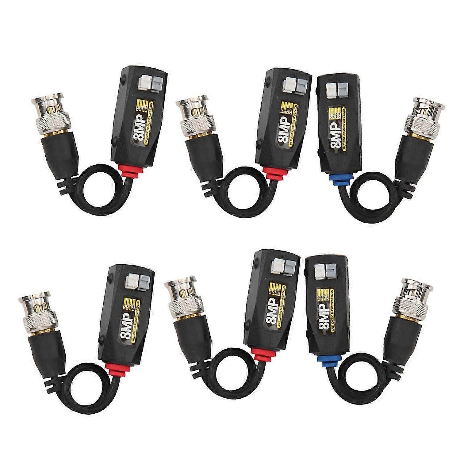6Pcs Video Power Balun 8MP Anti Thunder Transmitter for CVI/TVI/AHD/CVBS Transceiver