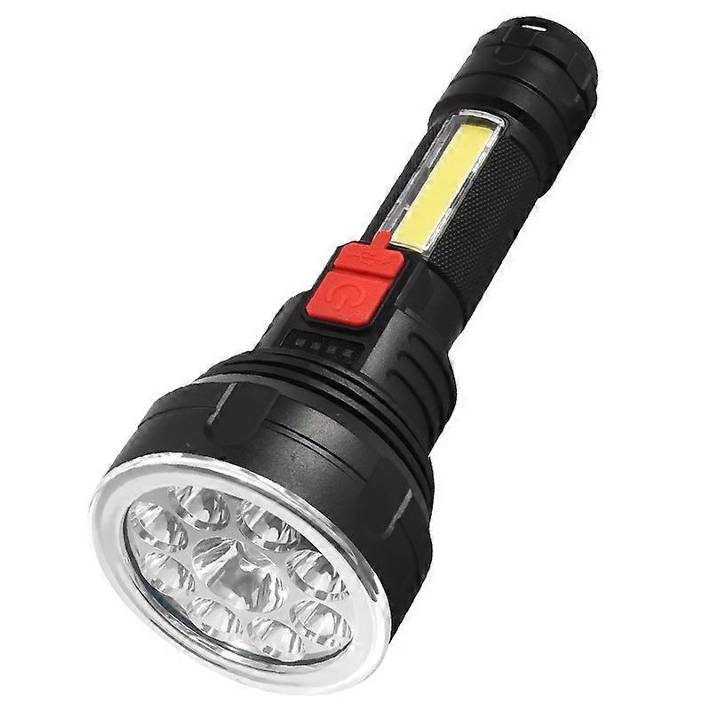 9LED Glare Flashlight Portable USB Rechargeable COB Work Lamp Small Outdoor Aluminum Design Compact Emergency Light