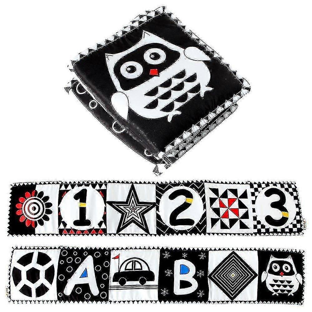 赤ちゃんの感覚折りたたみボードブラックホワイトカラーハイコントラストフラッシュカード幼児0-6ヶ月の開発玩具