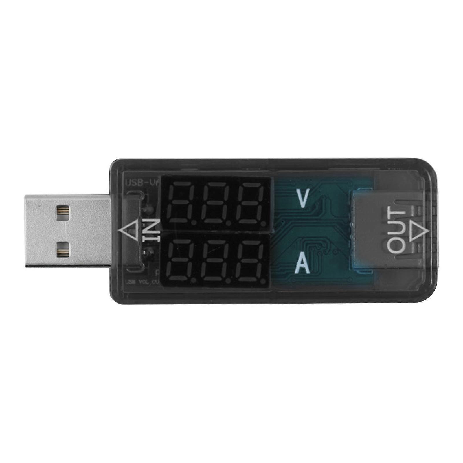USB Tester Digital Multimeter Power Voltage Meter DC3.2-10V 0-3A LED Voltmeter Ammeter Mobile Power Panel Monitor Gauge Black