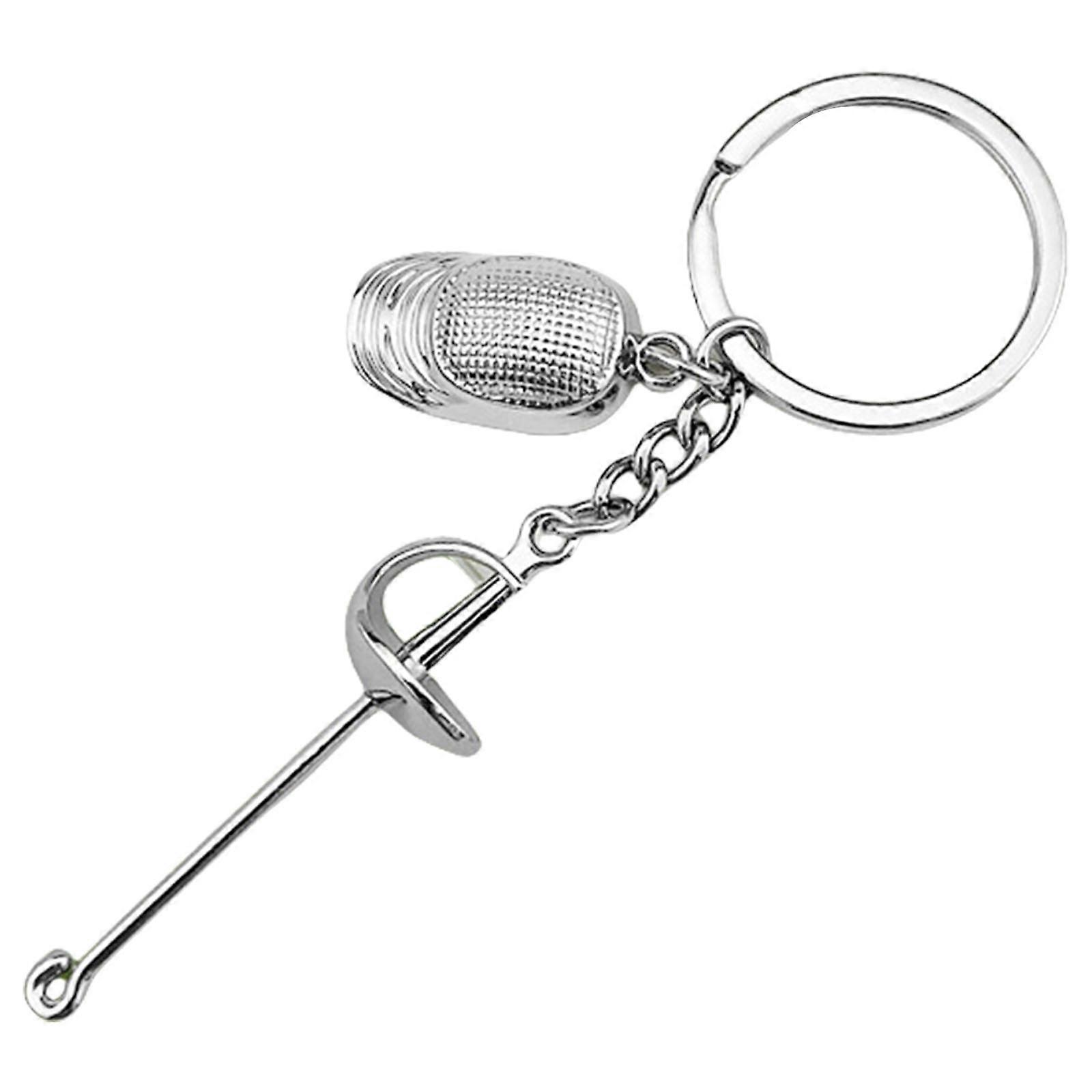 Collectible Fencing Keychain Metal Keyring Pendant for Working School Lightweight and Rusts Resistant Bag Charm