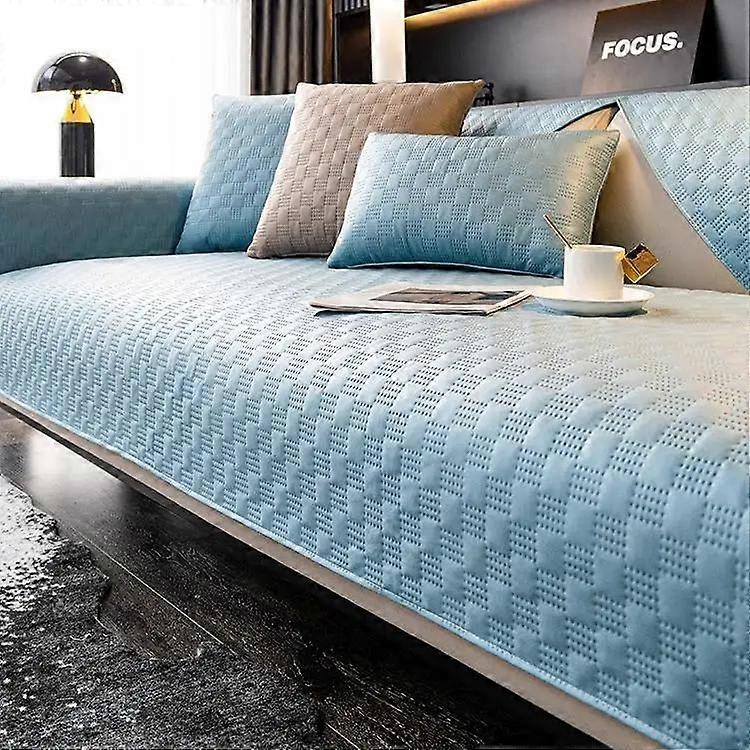 Technology Cloth Leather Sofa Mat Waterproof Durable Modern Couch Furniture Accessories Checkered Seat Cushion Cover Home Decor