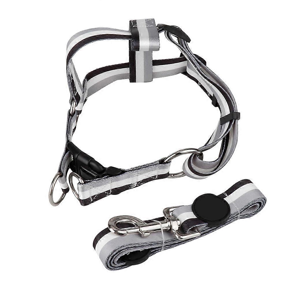 Nylon Dog Harness Set for Outdoor Walking with Back Traction Rope - Small Size, Adjustable Chest Fit, Durable Design