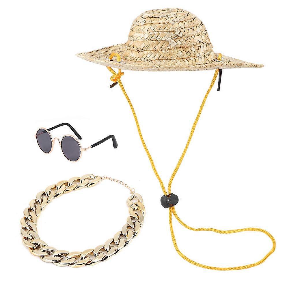 Pet Sunglasses and Hat Accessory Set for Dogs and Cats, UV Protection, Adjustable Fit, Stylish Design, Multiple Colors