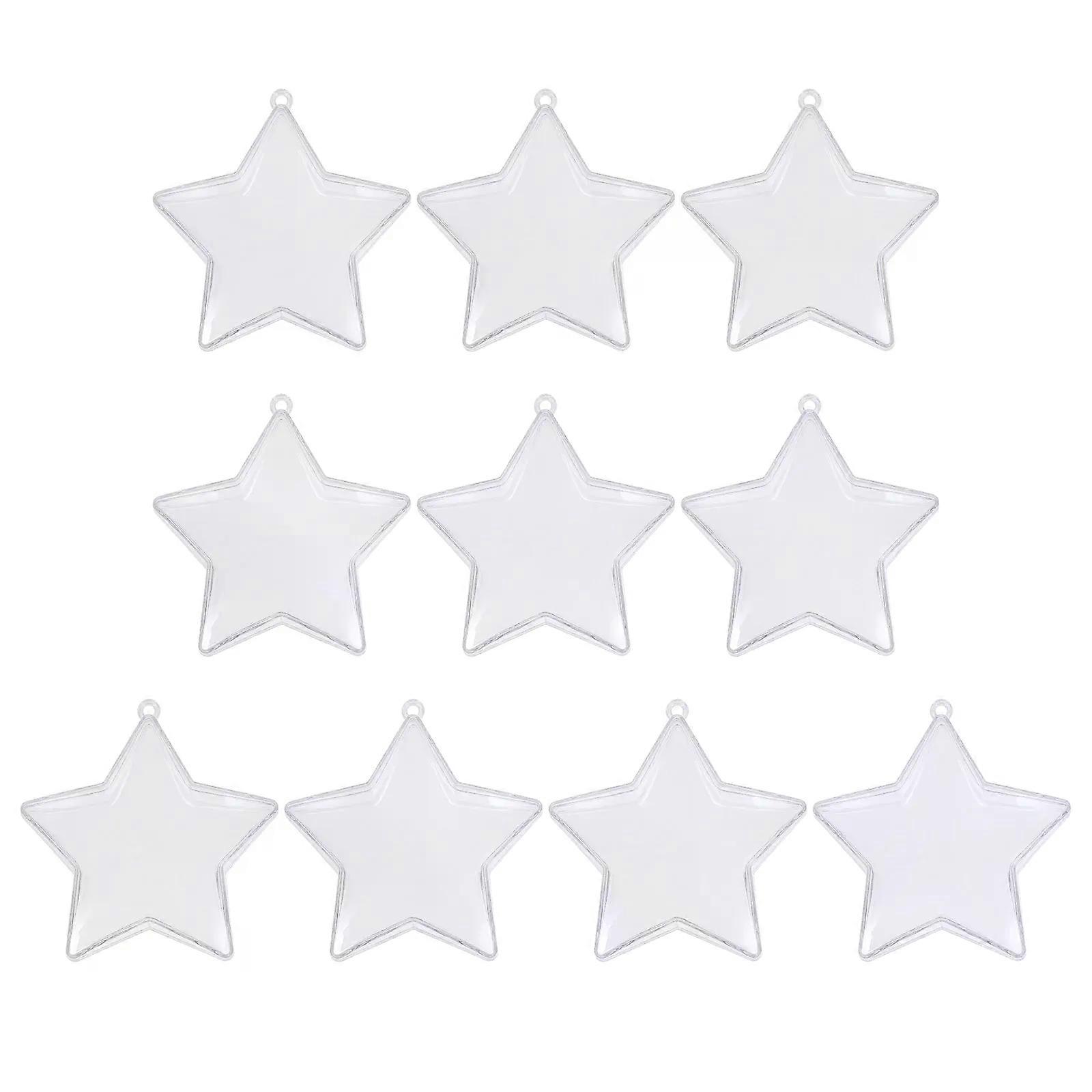 10pcs Transparent Pentacle Cases Candy Storage Boxes Refillable Goody Holder Creative Gift Container