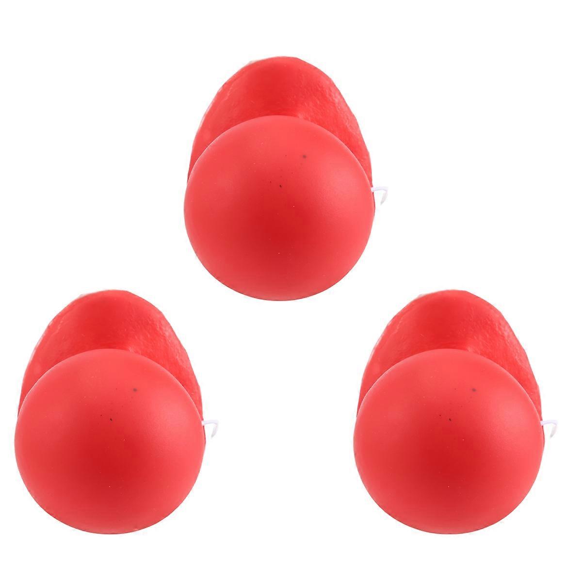 3Pcs Red Clown Nose Honking Squeaking Clown Nose with Elastic Rope for Adults Halloween Cosplay Cost