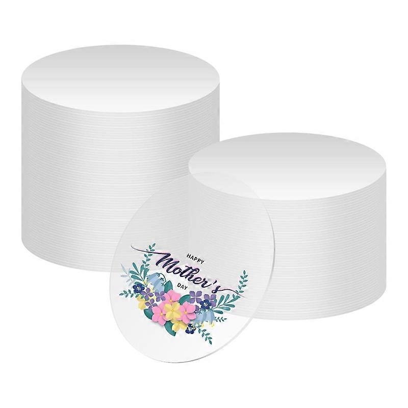 50 Pcs Clear Acrylic Sheets, 4Inch Round Acrylic Disc, 0.1Cm Thick Round Clear Acrylic Sheet Clear R