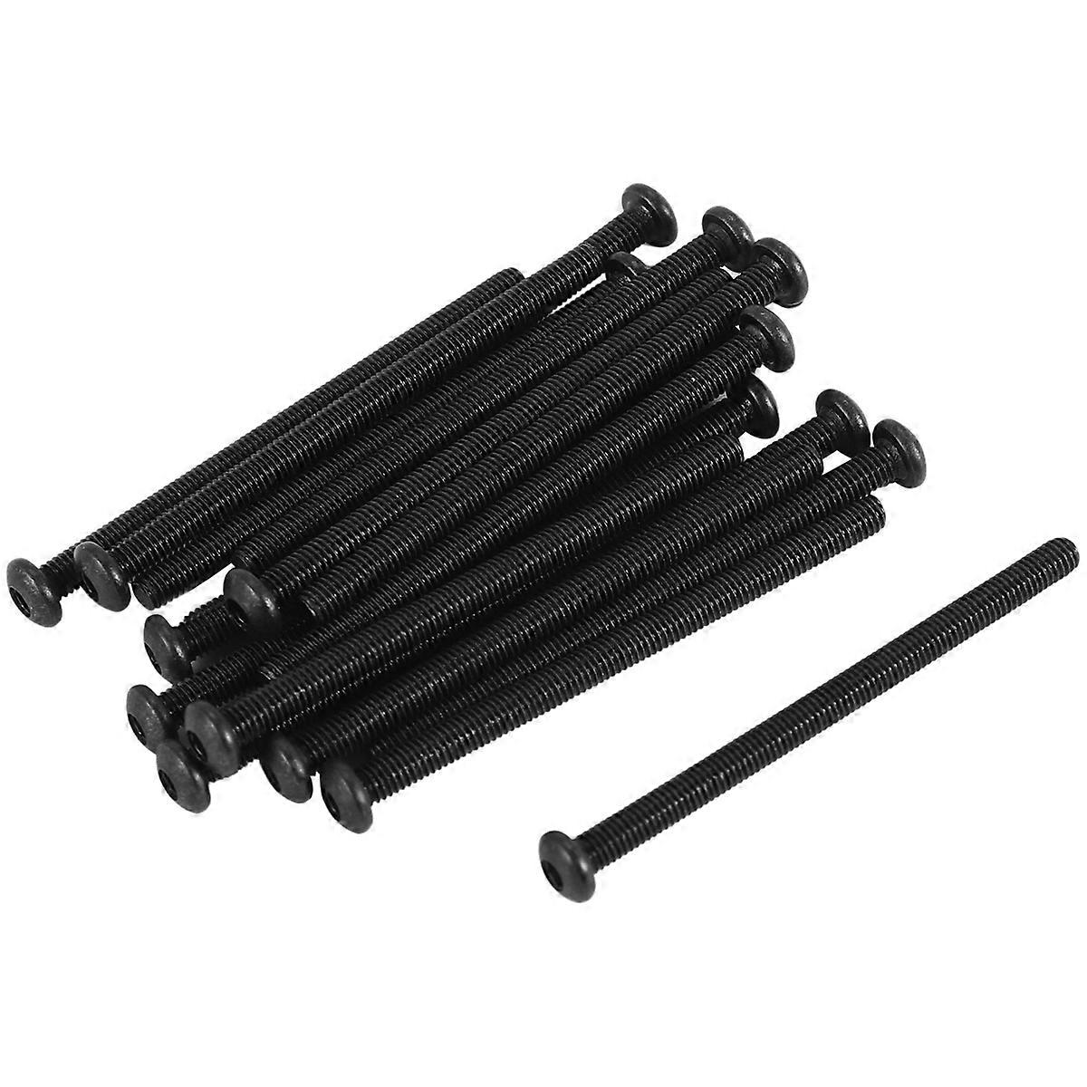 M3 x 45mm legeret stål unbrako-knaphovedskruer sort 20 stk