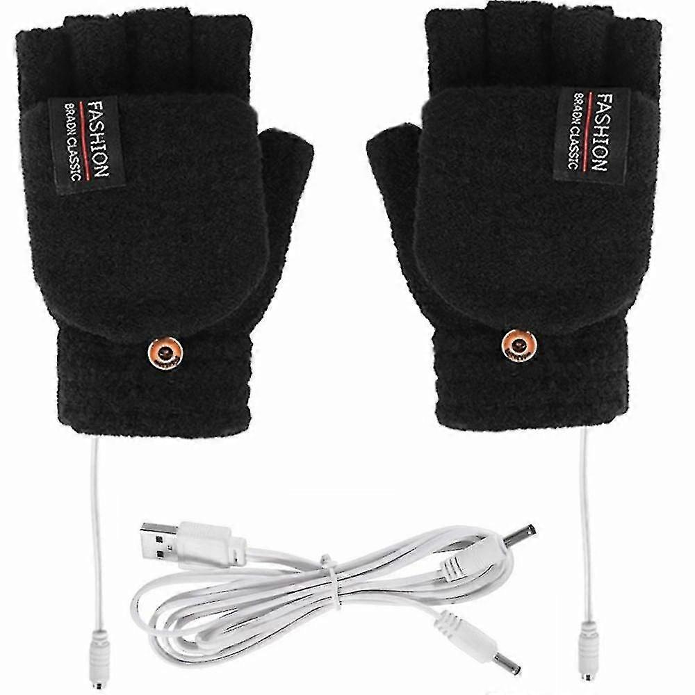 Gants chauffants lectriques Chauffe-mains chauffants Usb thermiques Mitaines chauffantes - Noir High