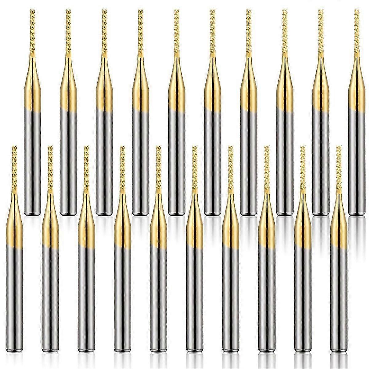 Titanium Coat Carbide 1/8 Inch 1mm End Mill Bits - 20 Pcs for PCB Machine CNC Router