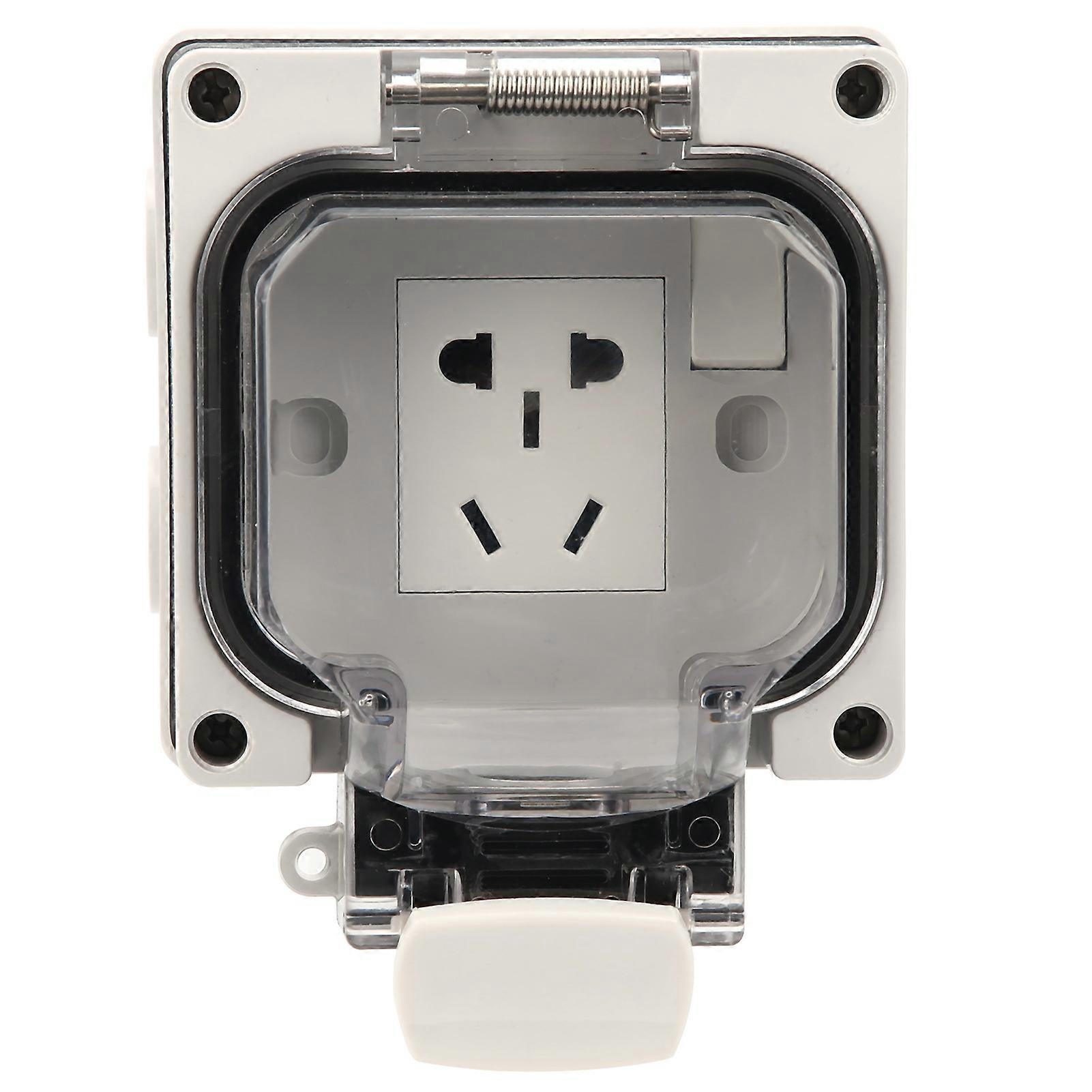 3 Hole Waterproof Socket Wall Switch Socket Electrical Outlets for Outdoor Use 250V