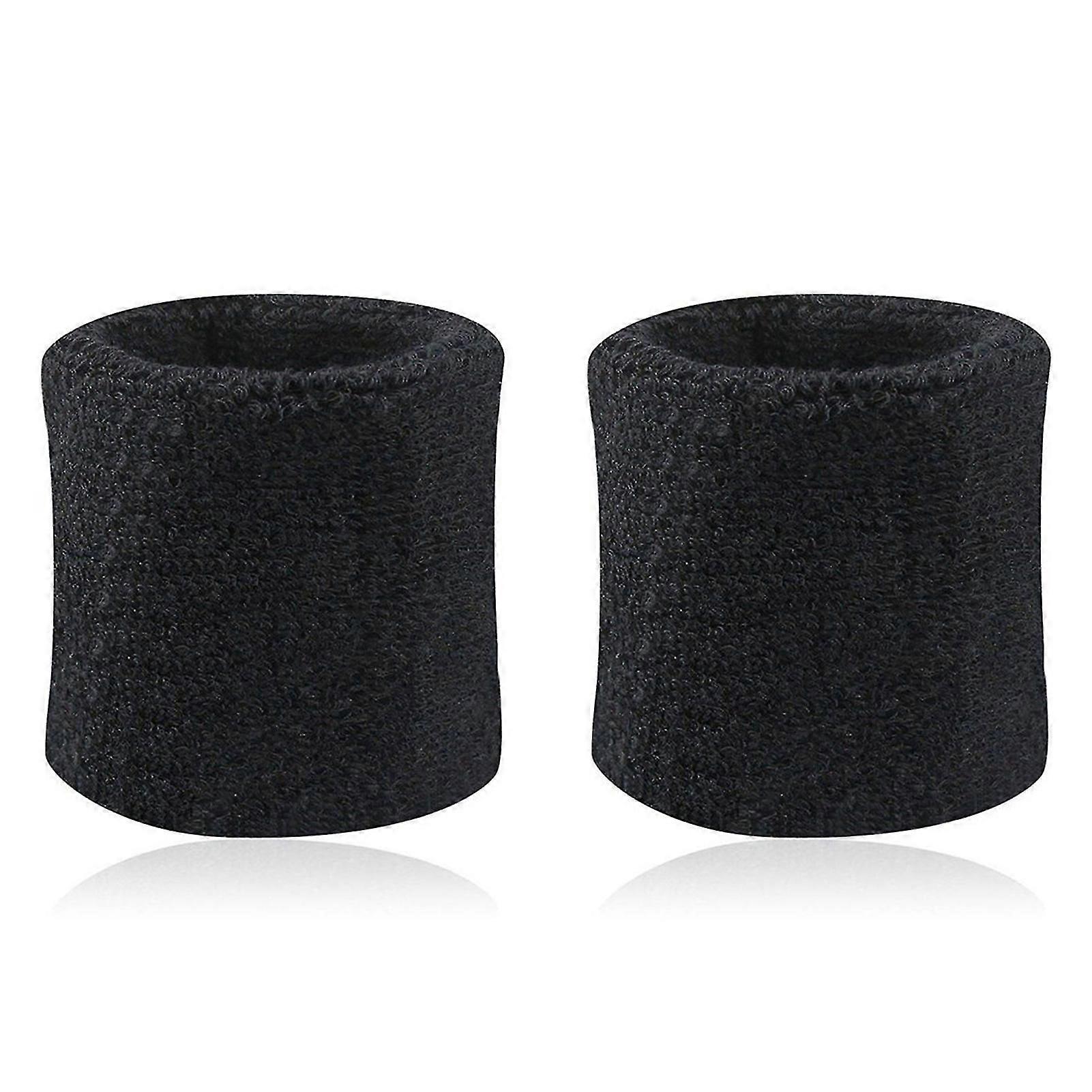 2 قطعة سوار معصمه رياضي بلون صلب ماص قطن متنفس سريع الجفاف سوار للتنس جيد
