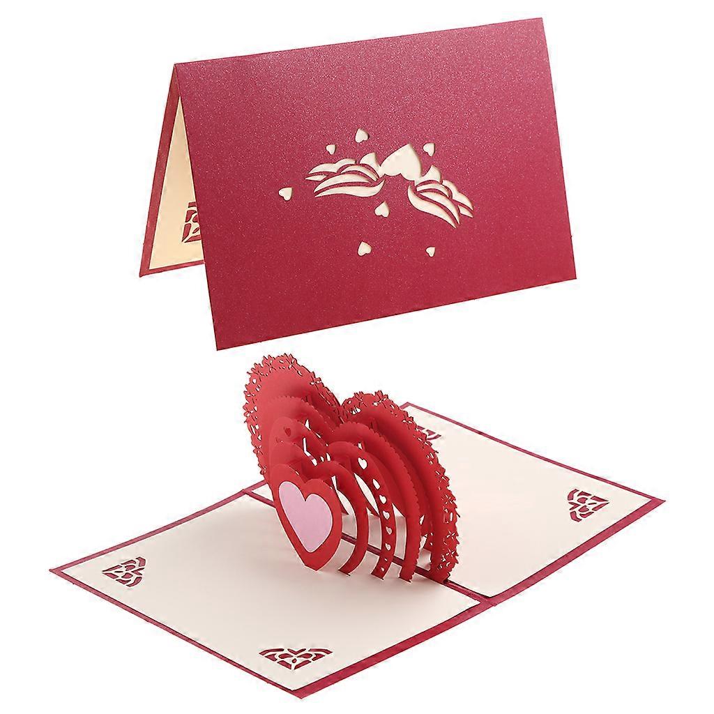 3D for Pop Up Card Cube Blessing Message Cards Written Something Down for Express Good Wishes to Loved One Cards Red