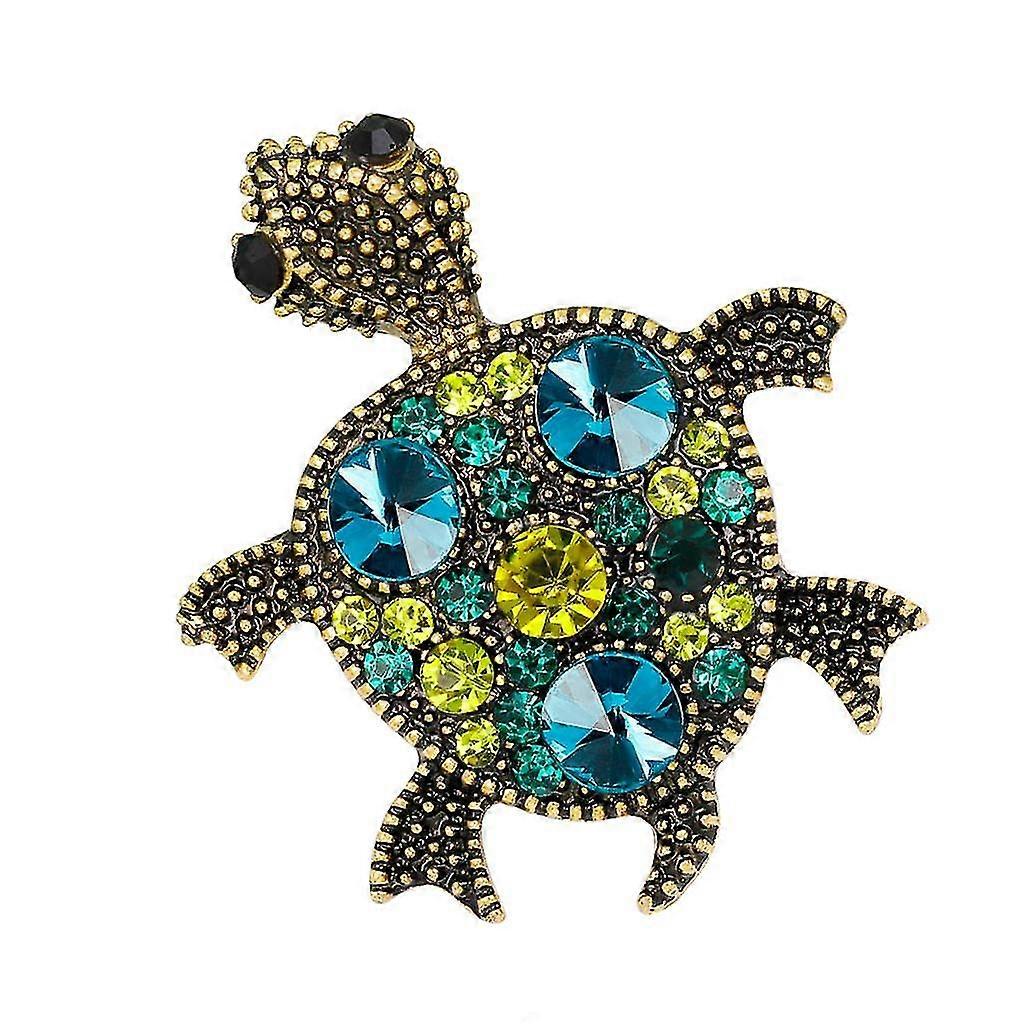 Glamorous Turtle Shell Crystal Brooch Jewelry Pin