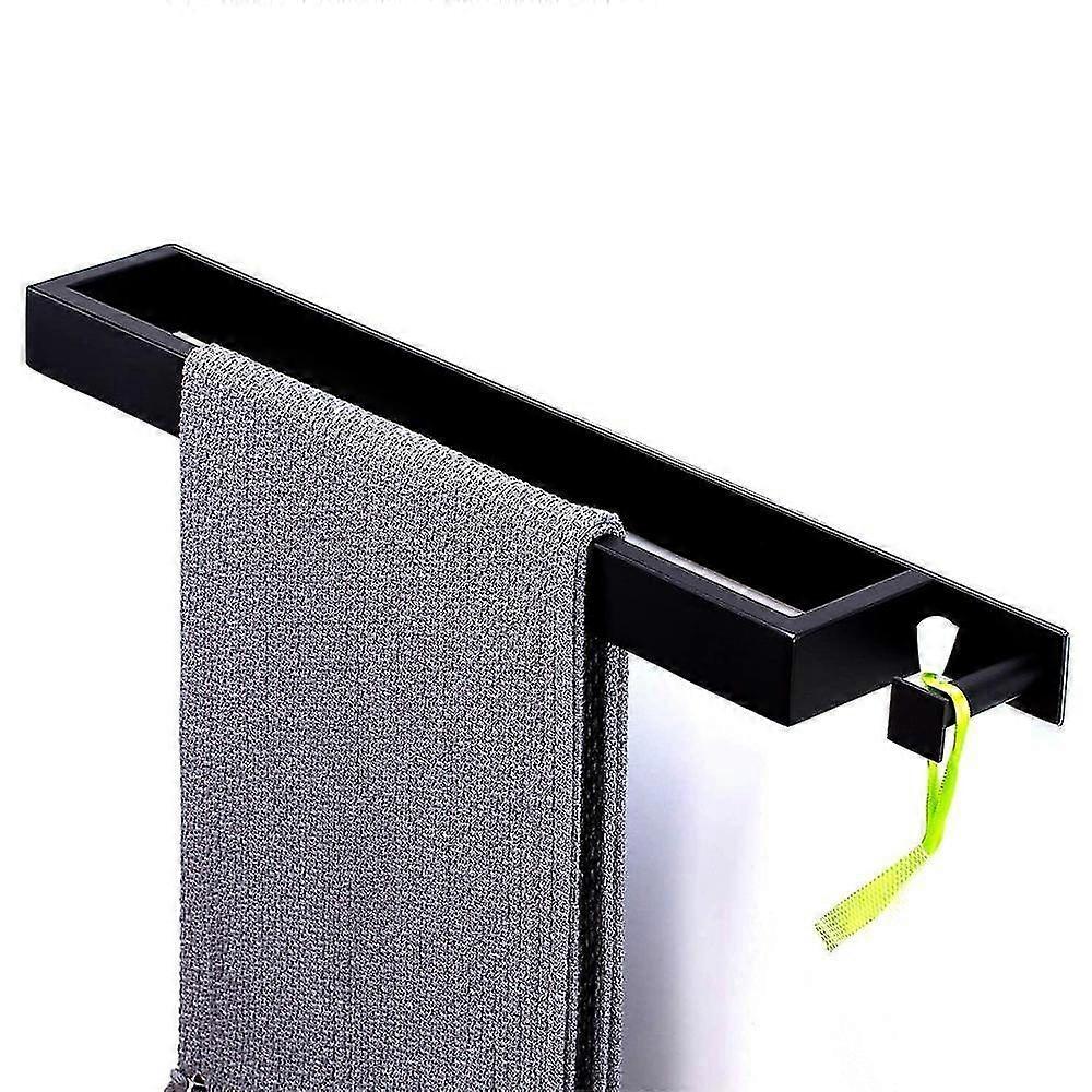 304 Stainless Steel Towel Rail with Hook - No Drilling, Self-Adhesive, Rust-Resistant, Easy Installation