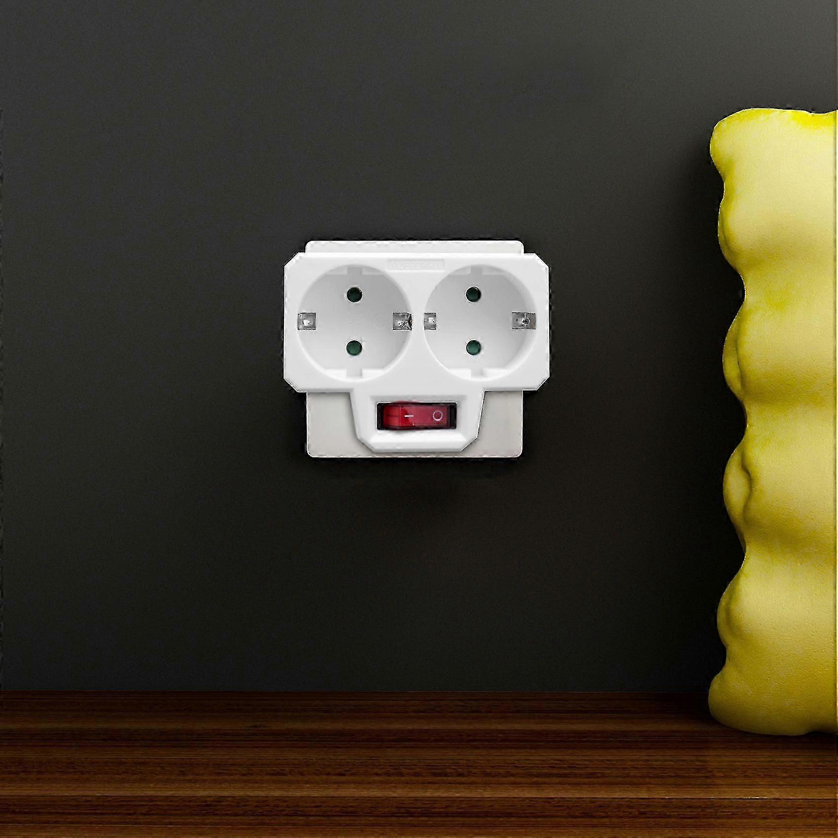 Socket Adapter, Double Plug for Socket, Double Socket with Switch 3800W for Office, Home or Travel Edition