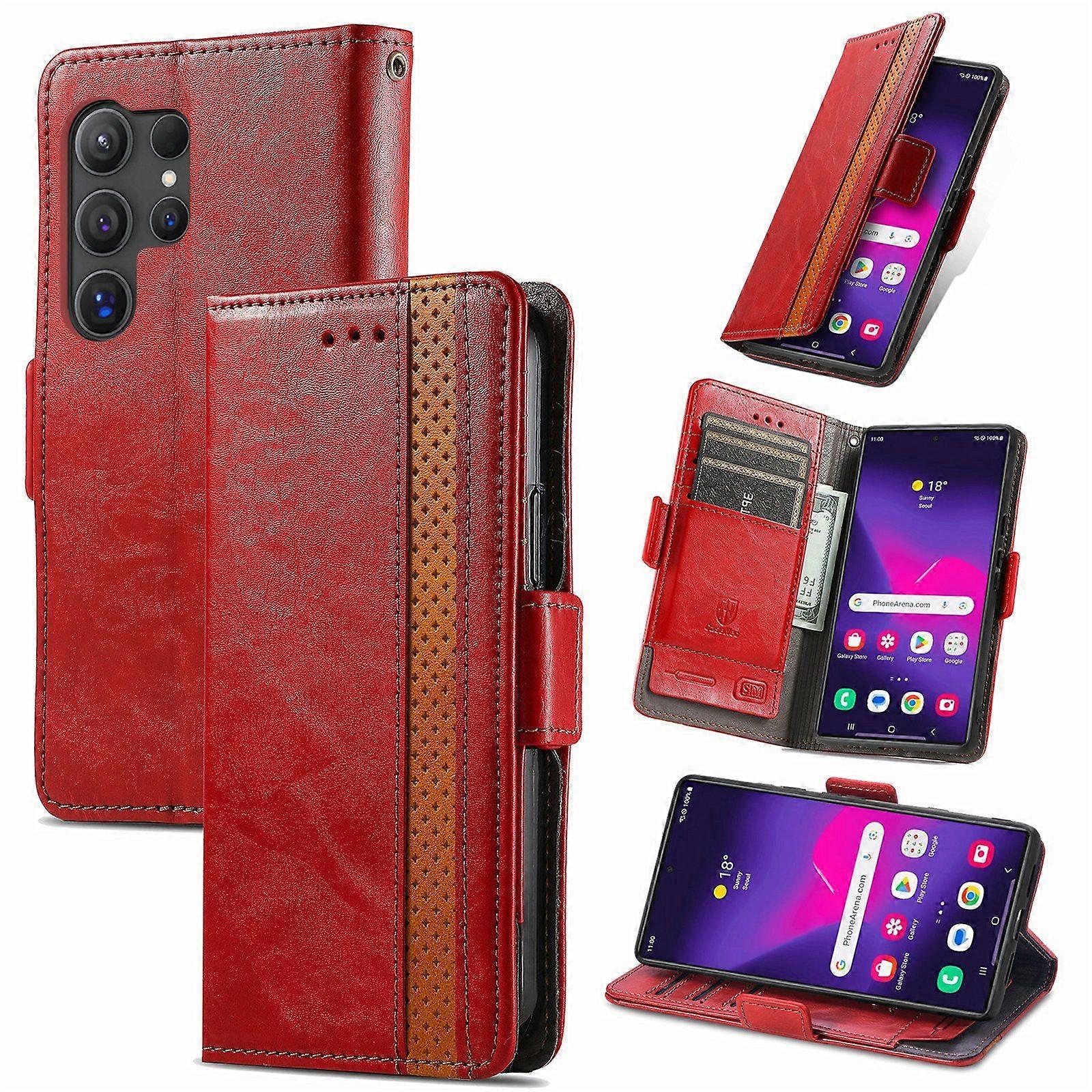 Compatible With Samsung Galaxy S24 Ultra Wallet Case, PU Leather Flip Case with Card Holders RFID Blocking Kickstand Phone Cover