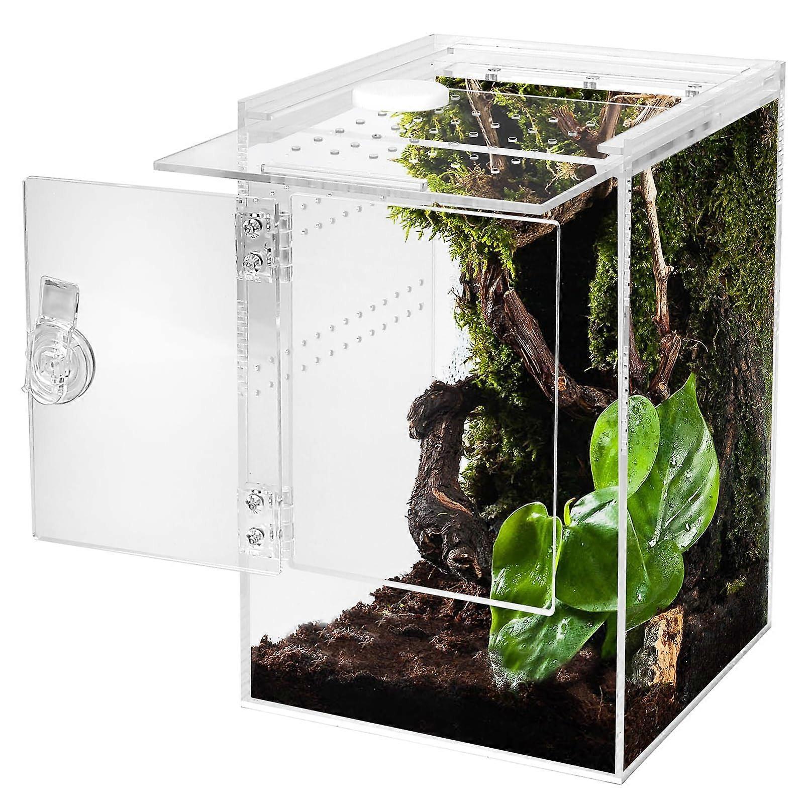 Front Opening Terrarium Jumping Spider Enclosure,Tall Arboreal Tarantula Enclosure with Cross Ventilation