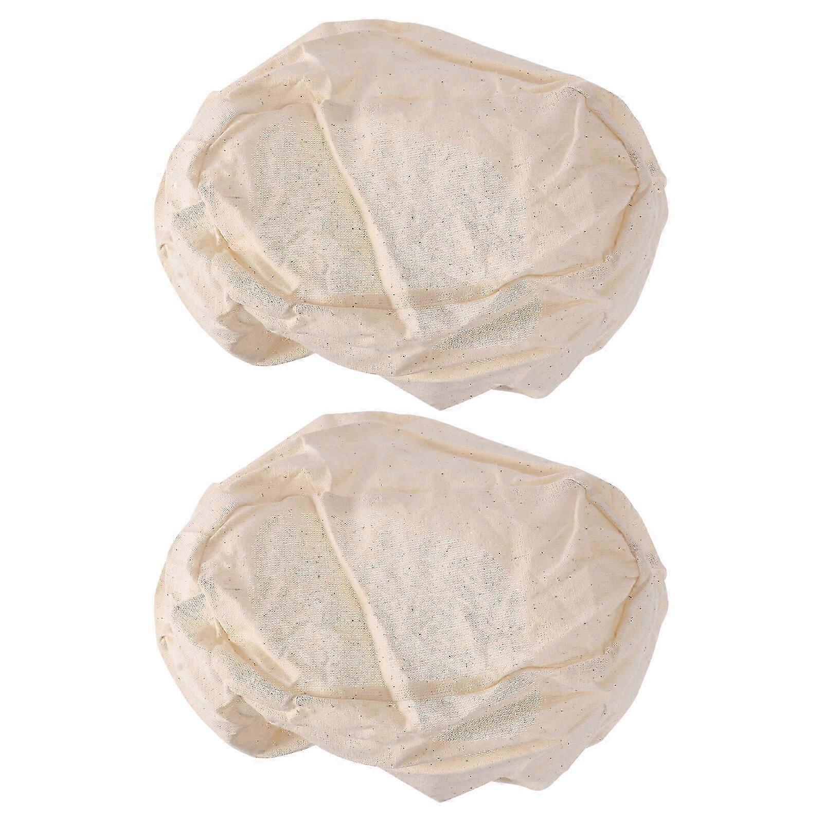 2 ADET Ekmek Sepeti Bezi Fırın Ev Mutfak için Fermantasyon Sepeti Gömlekleri Kapakları (Oval)