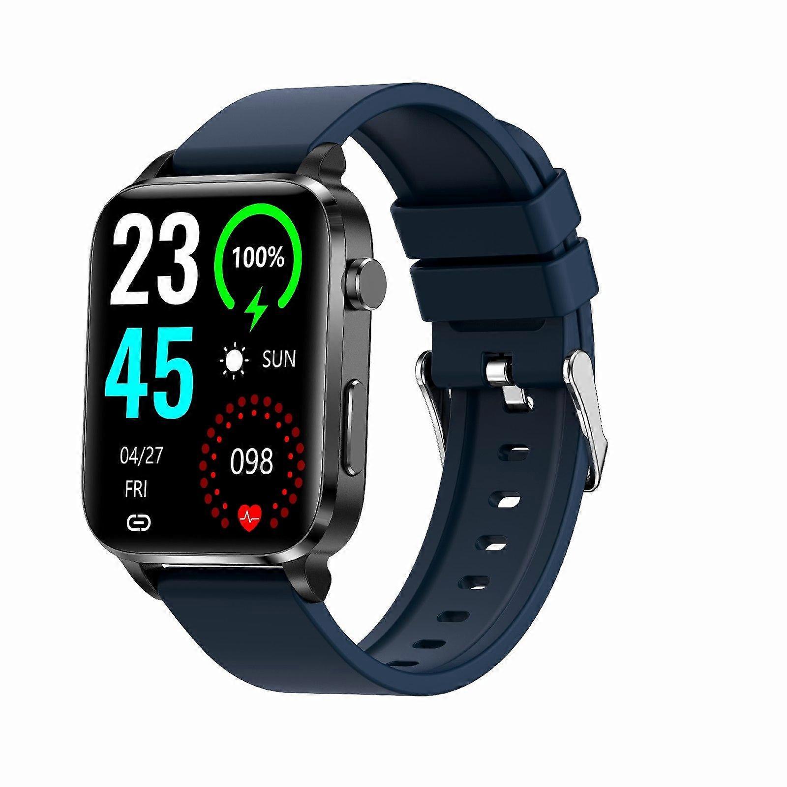 F100 1.7 inch Square Screen Smart Watch TPU Strap(Blue)