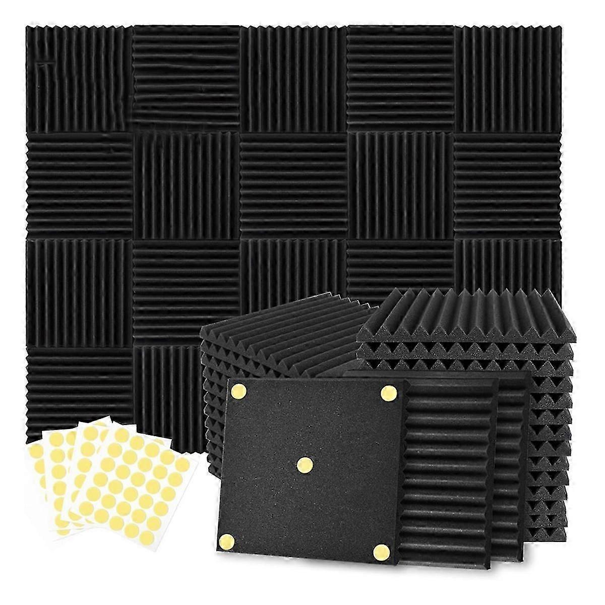 12 Pack Acoustic Foam Panels 1 X 12 X 12inch Soundproofing Noise Cancelling Wedge Panels for Home O